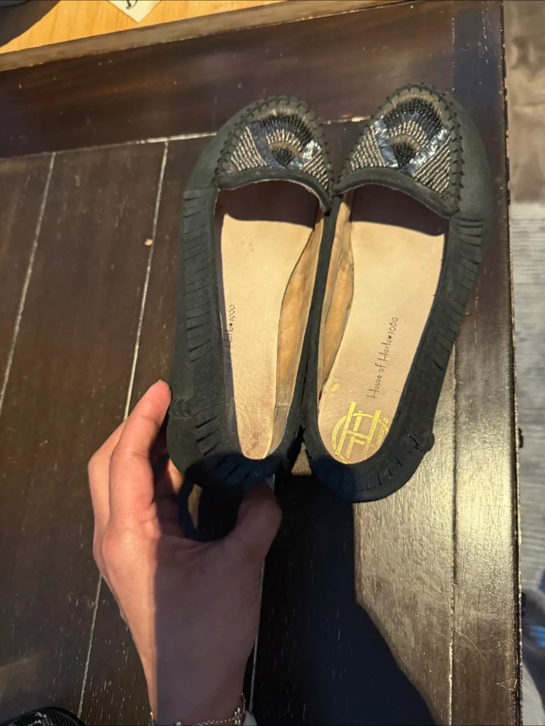 House of Harlow 1960 Black Sequined Loafers thumbnail
