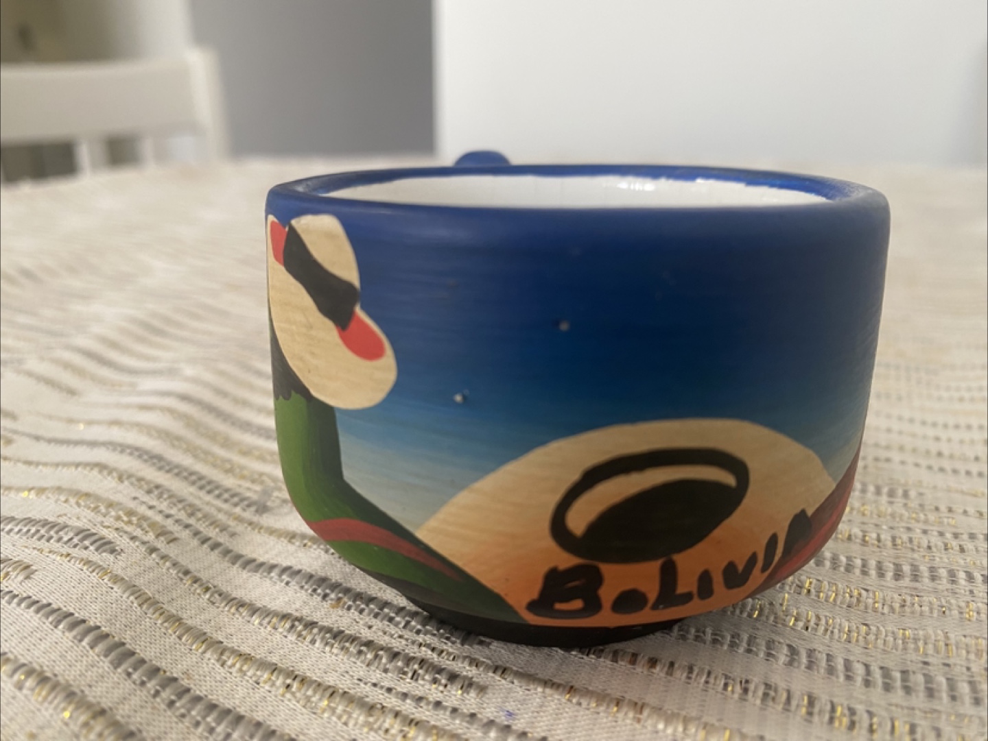 Hand-painted Bolivian ceramic mug - photo 4