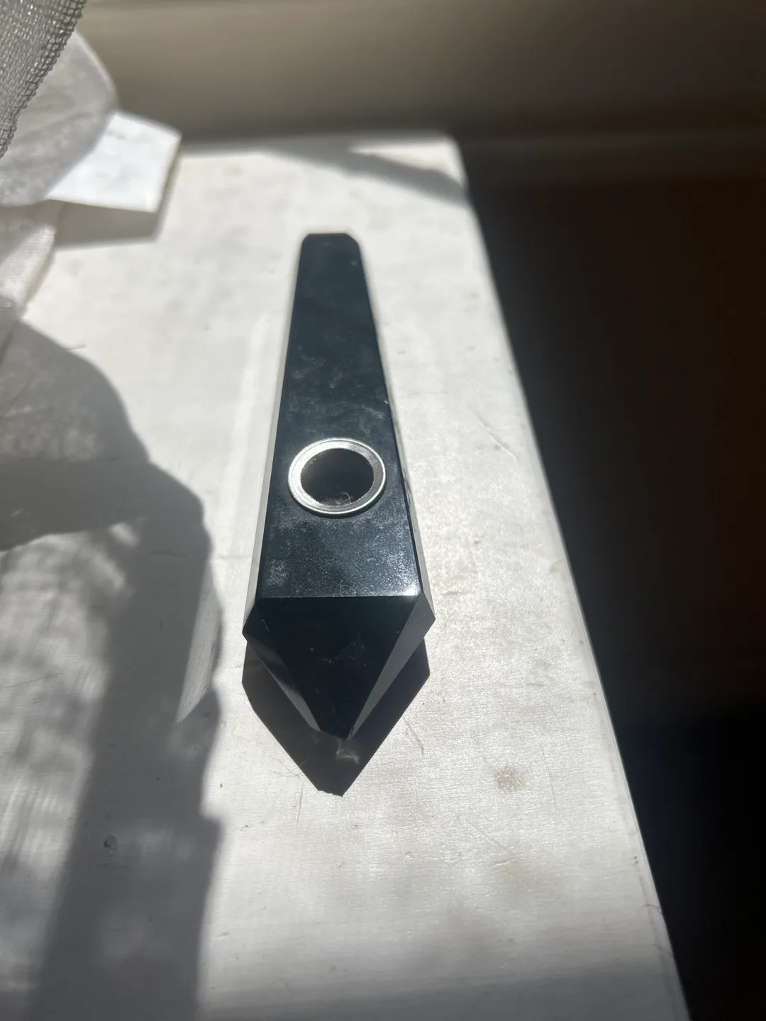 Black Obsidian Crystal Pipe thumbnail