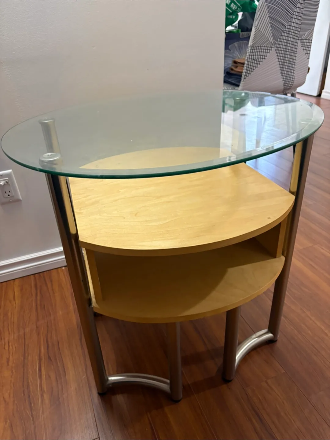Glass Top End Table with Shelf thumbnail