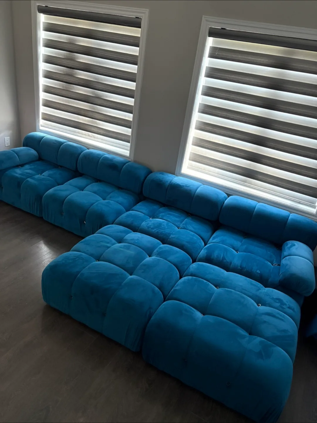 Modern Teal Modular Velvet Sectional Sofa – Great Deal!