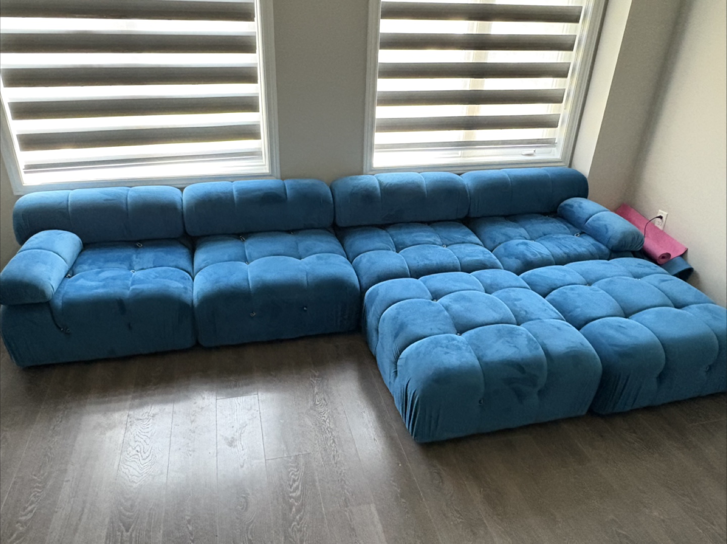Modern Teal Modular Velvet Sectional Sofa – Great Deal! - photo 3