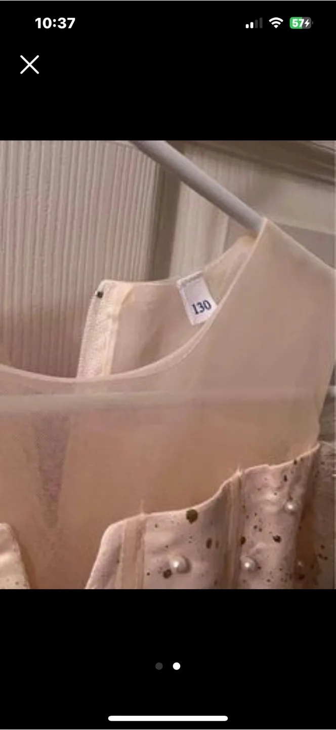 Girls' Champagne Sparkle Dress Size 130 image indicator(2)