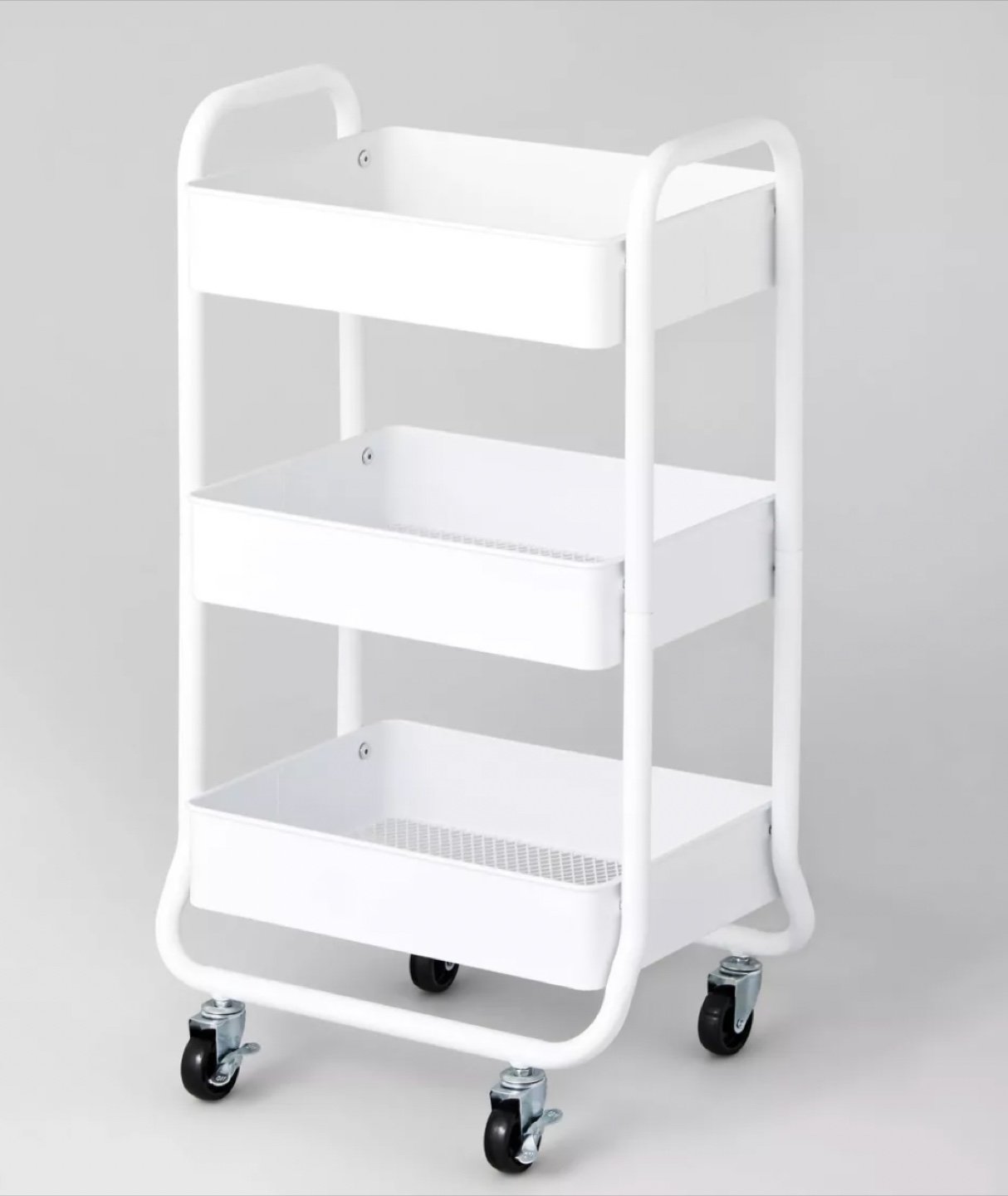 White 3-Tier Rolling Cart