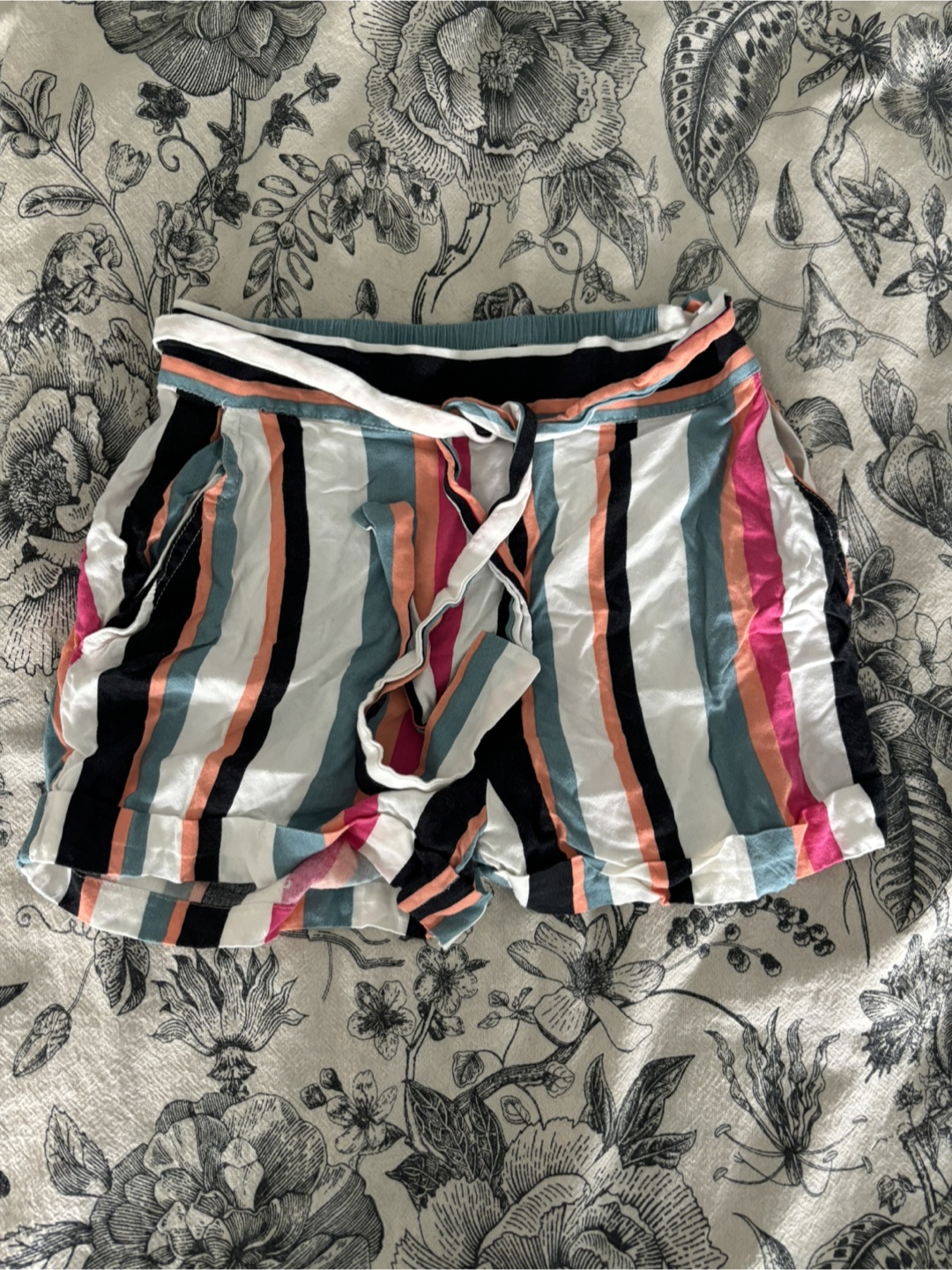 Twik Women Striped Rayon Shorts XS