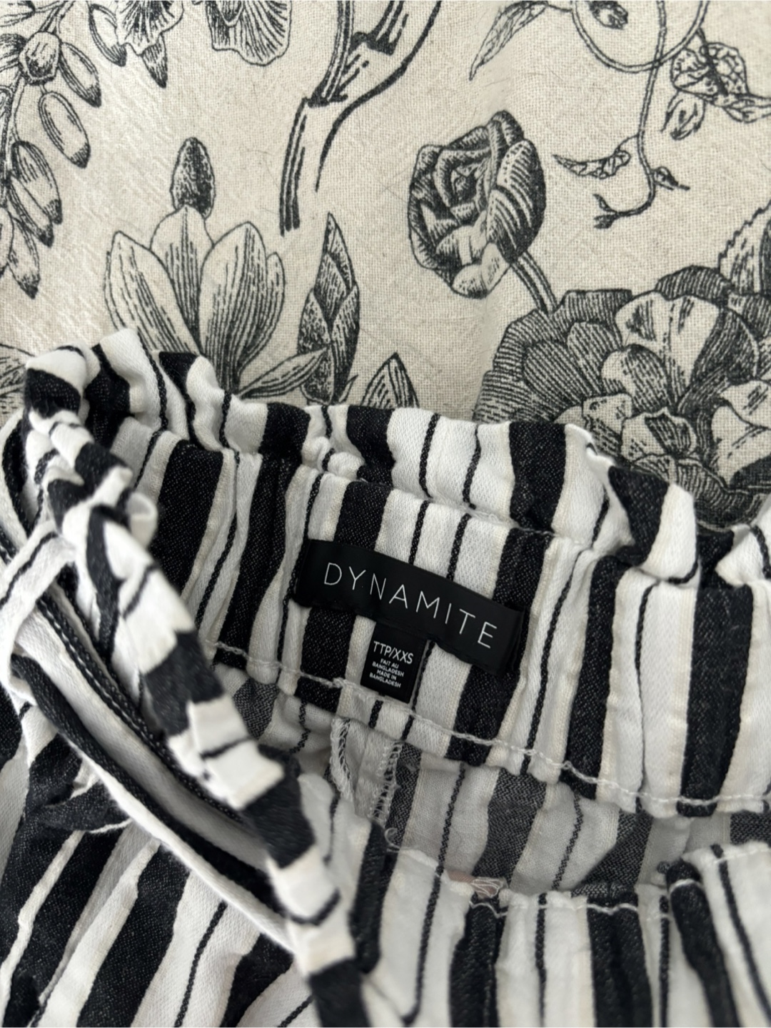 Dynamite Black and White Striped Shorts XXS-XS/00 - photo 2