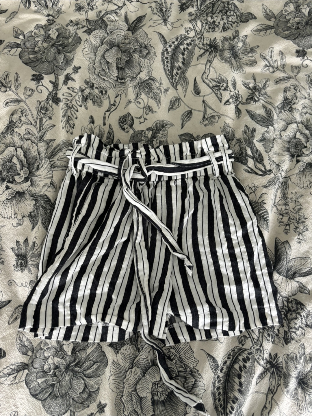 Dynamite Black and White Striped Shorts XXS-XS/00