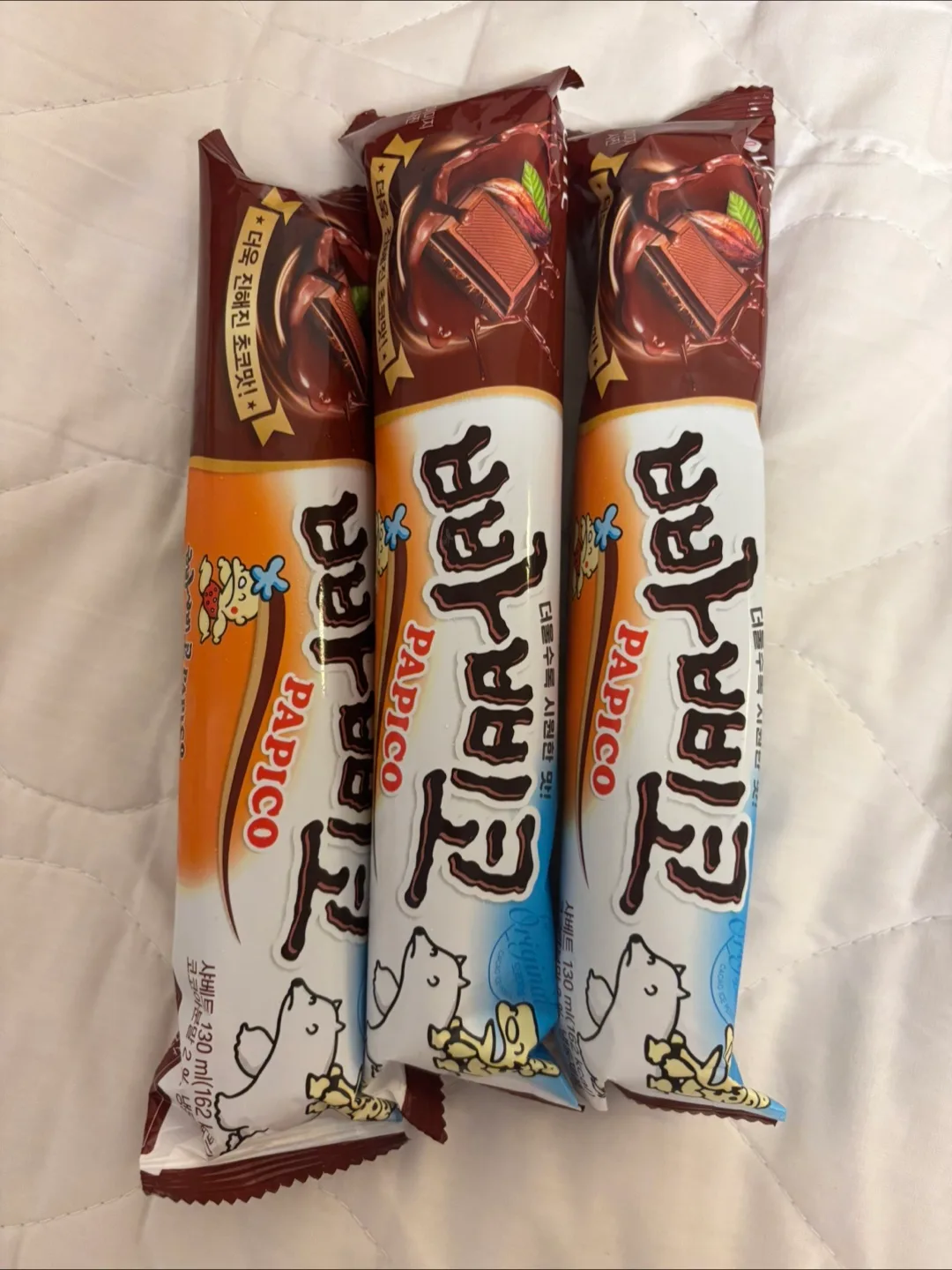 Korean Ice cream - 3 Packets of Papico Cacao Ice packets thumbnail