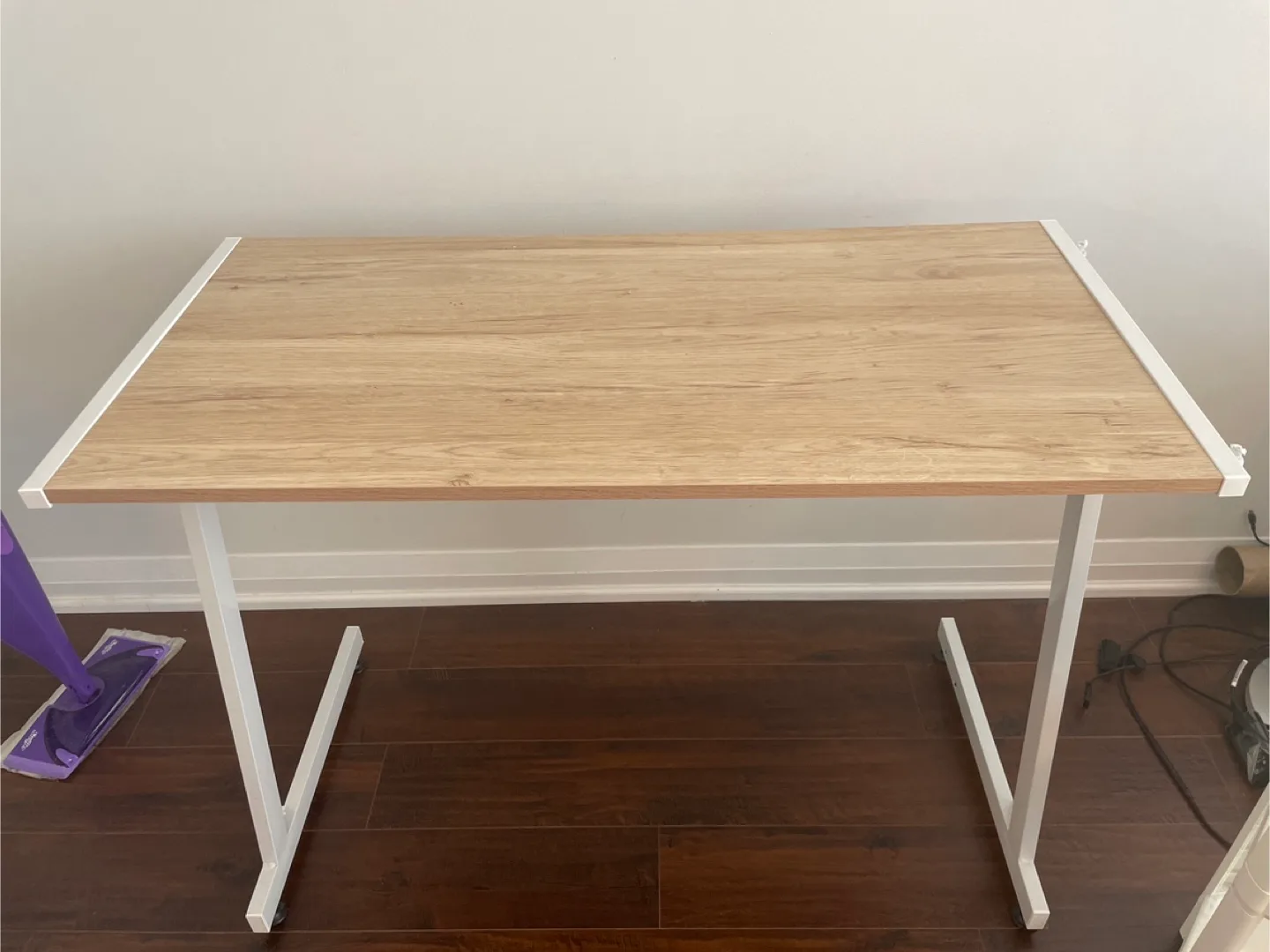 Modern White and Light Wood Desk thumbnail
