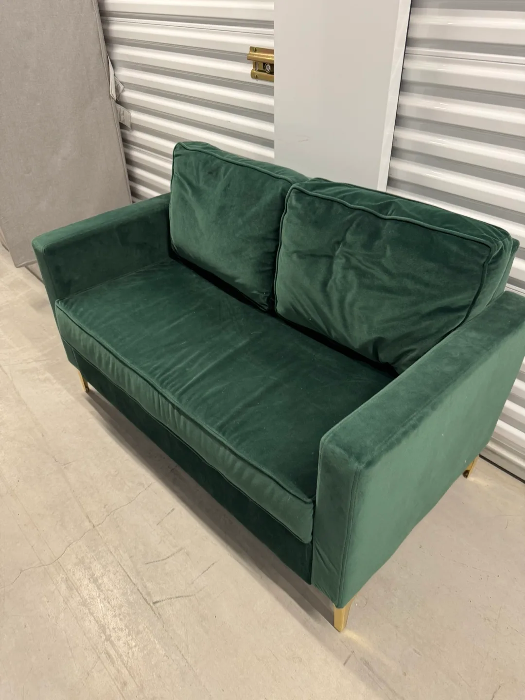 Wayfair Dark Green Velvet Loveseat (DELIVERY AVAILABLE) thumbnail