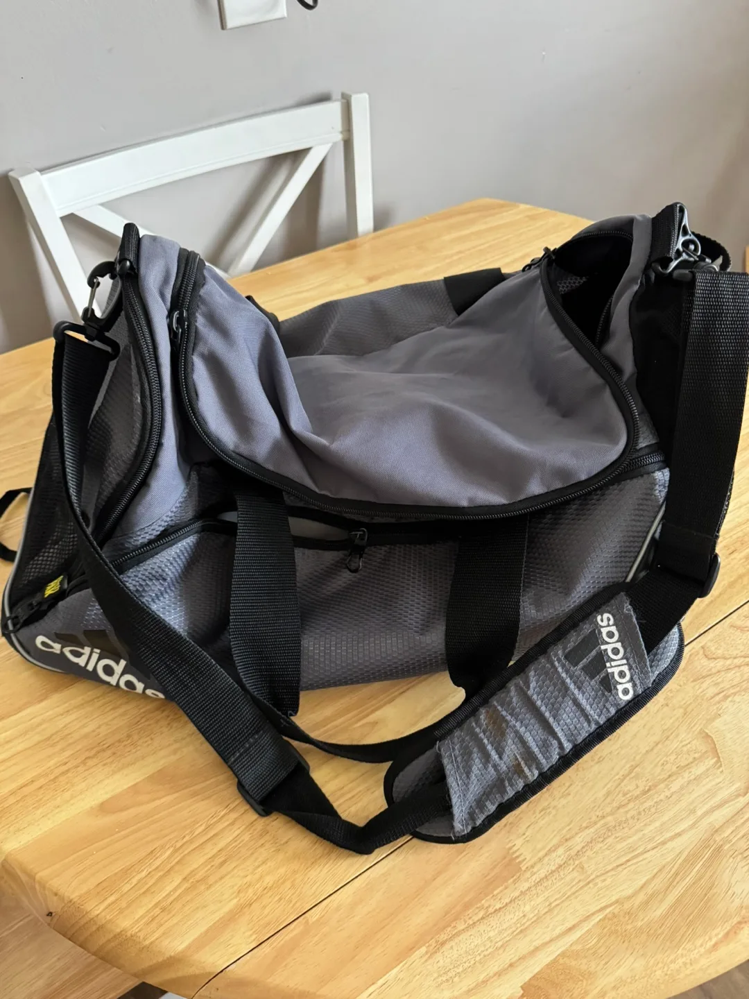 Adidas Grey and Black Duffel Bag thumbnail