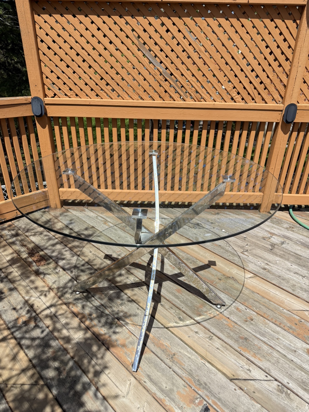 Glass and Chrome Dining Table
