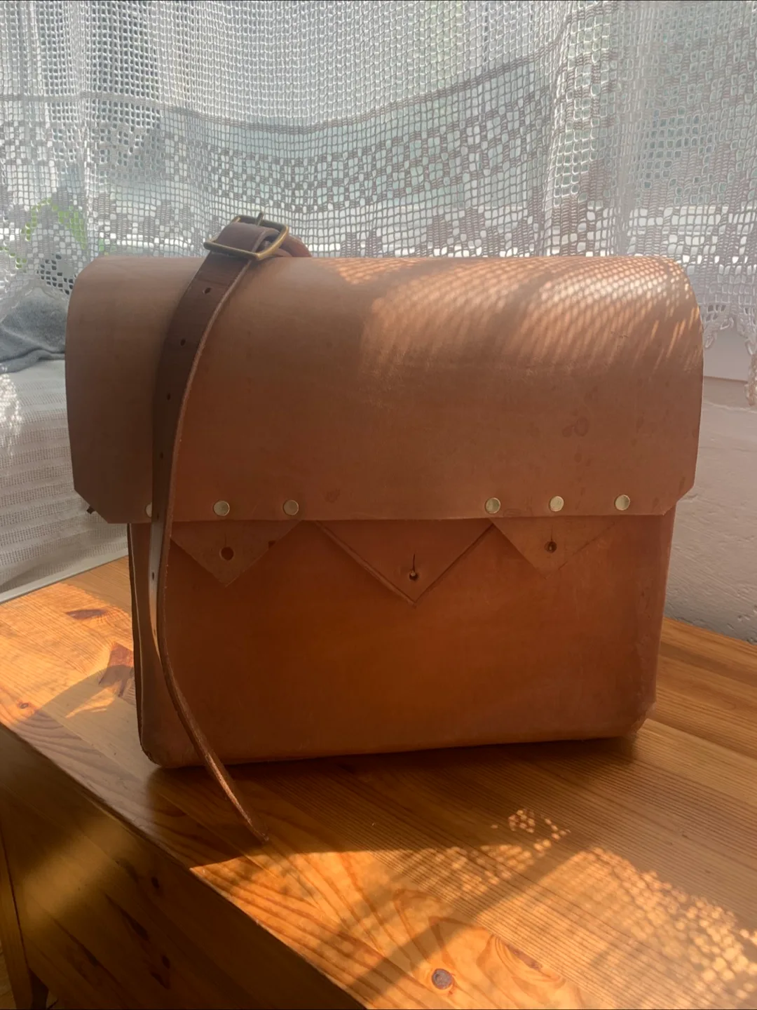 Vintage Tanner Goods Leather Messenger Bag thumbnail