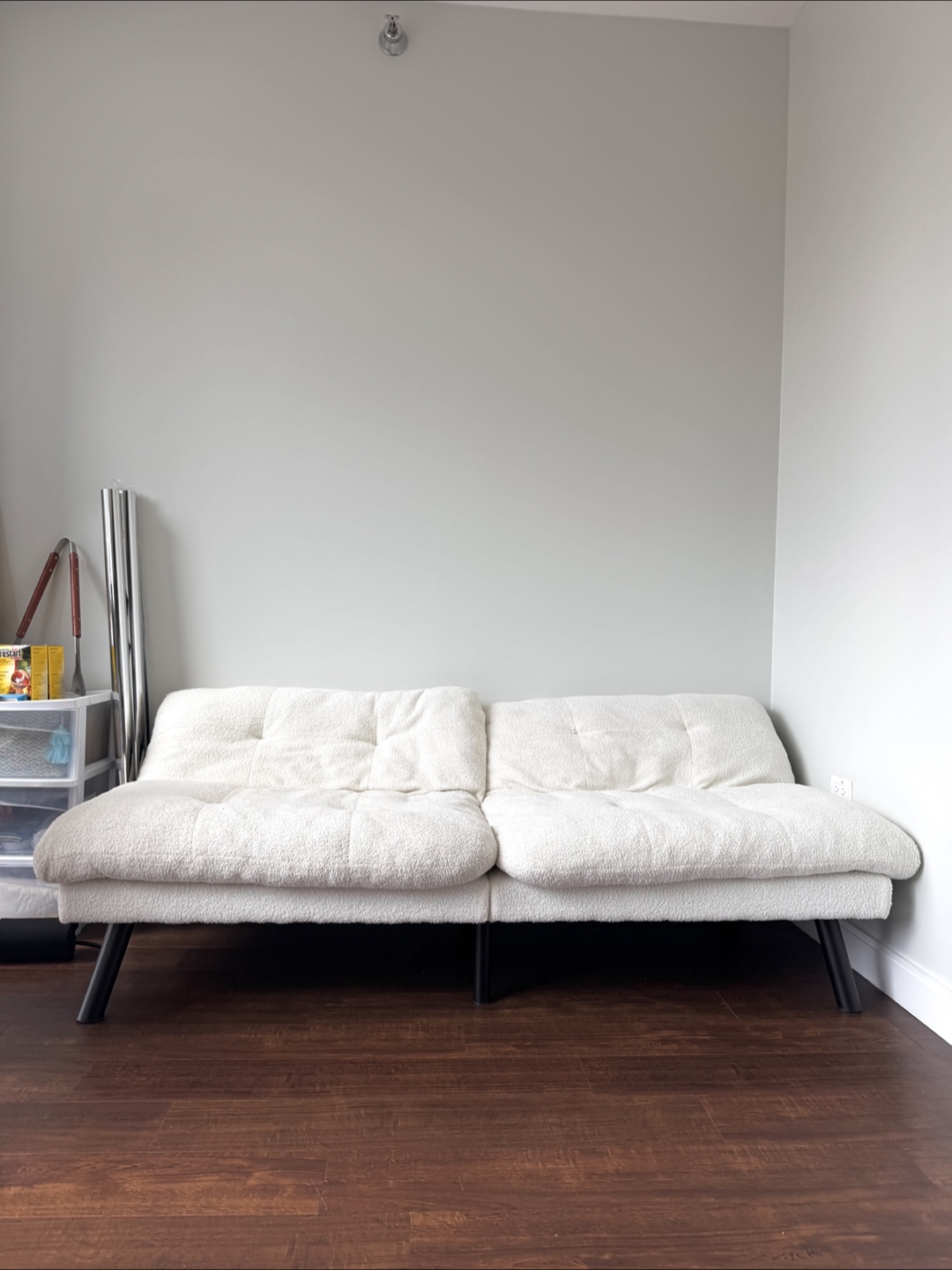 White Sherpa Futon Couch - photo 2