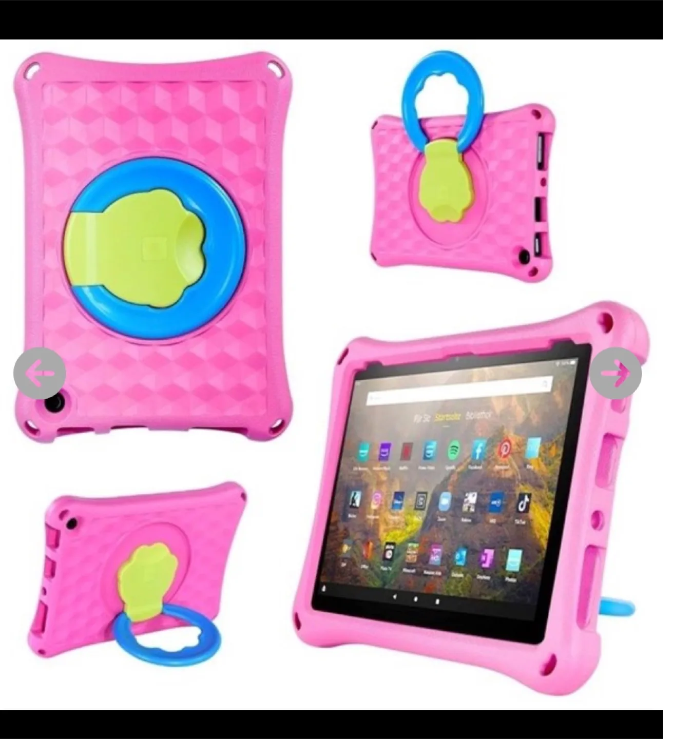 Pink Kids Amazon Fire HD 10 Tablet Case (2021 & 2023) thumbnail