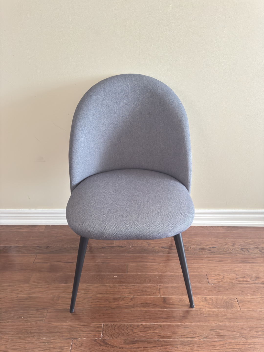 8 Grey Fabric Dining Chair with Black Legs