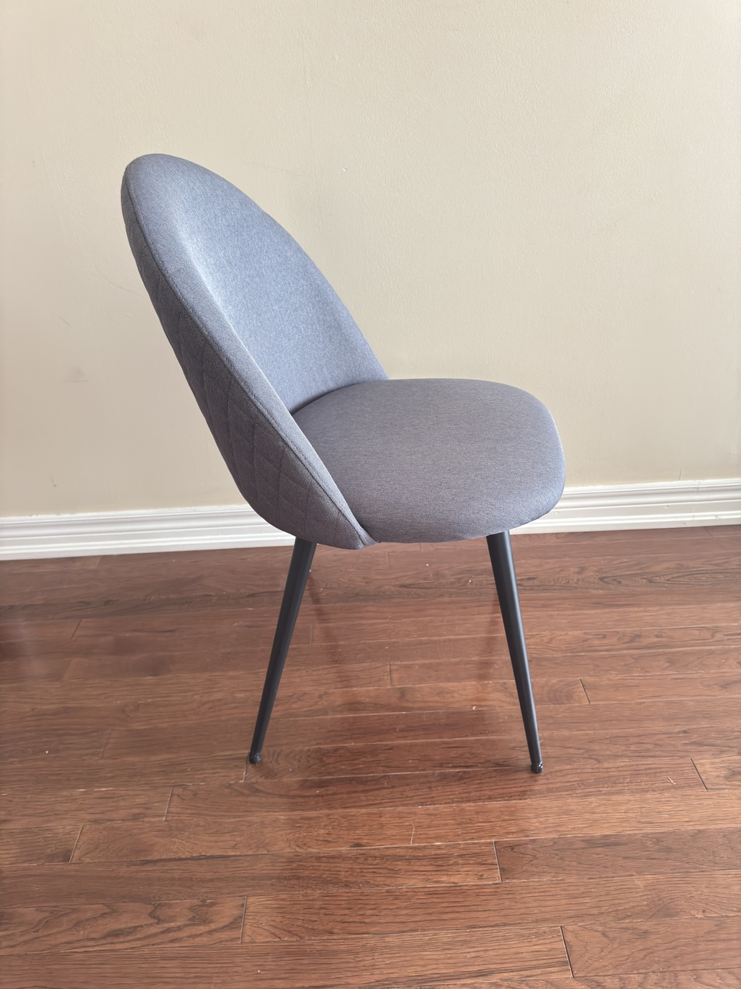8 Grey Fabric Dining Chair with Black Legs - photo 2