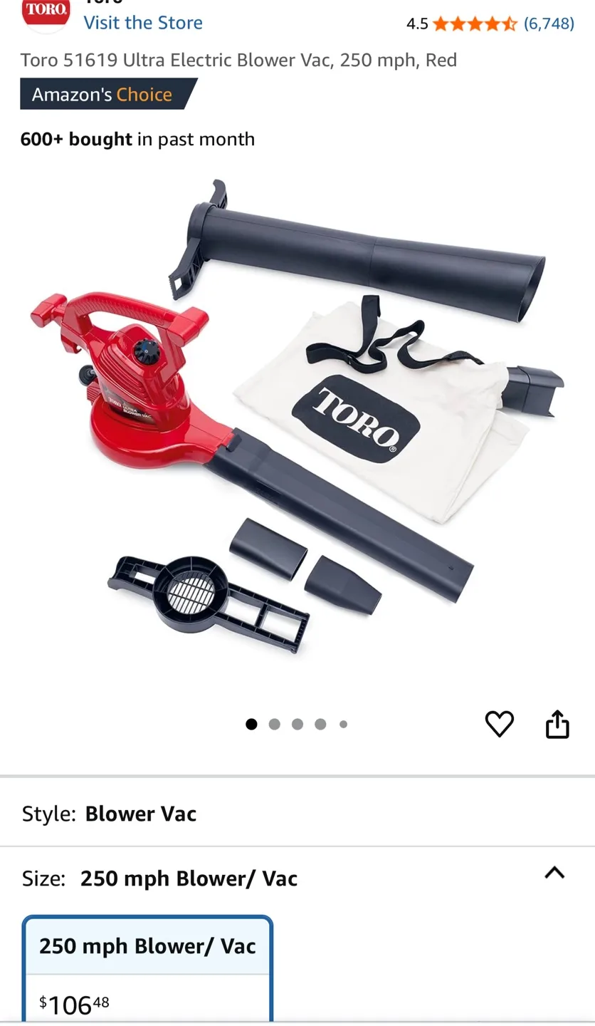 🧡Toro Ultra Leaf Blower / Vacuum / Leaf Shredder 🍂 image indicator(2)