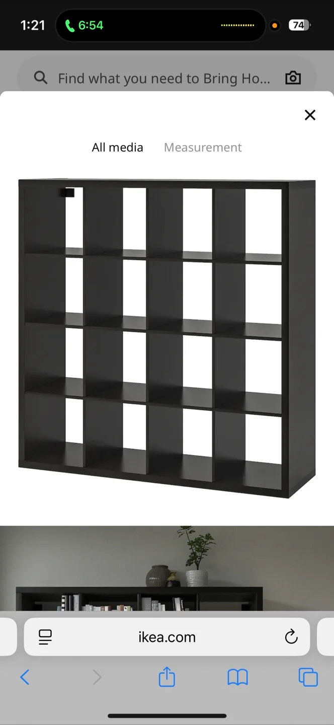 IKEA Kallax Shelving Unit and Drawers - Black-Brown thumbnail