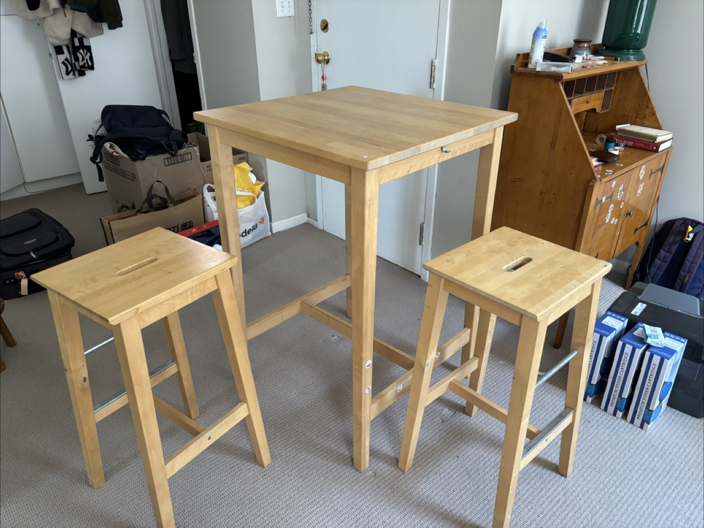 IKEA high table and two stools