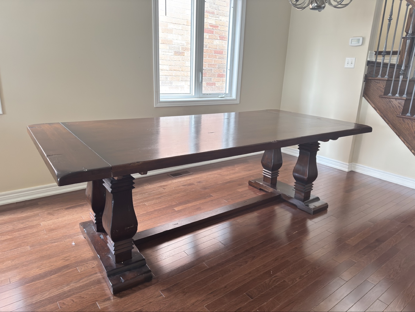 Large 8 seater Dark solid Wood Dining Table - photo 2