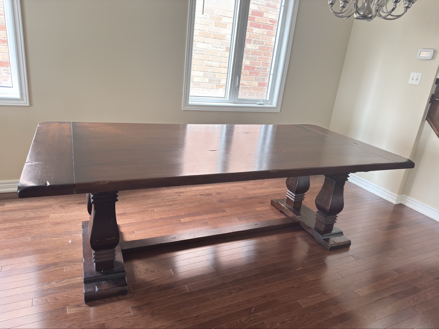 Large 8 seater Dark solid Wood Dining Table