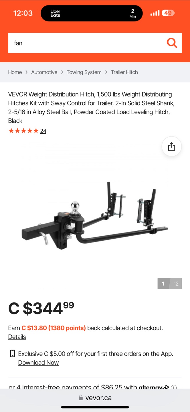 VEVOR Weight Distribution Hitch - 15000 lbs capacity - photo 2