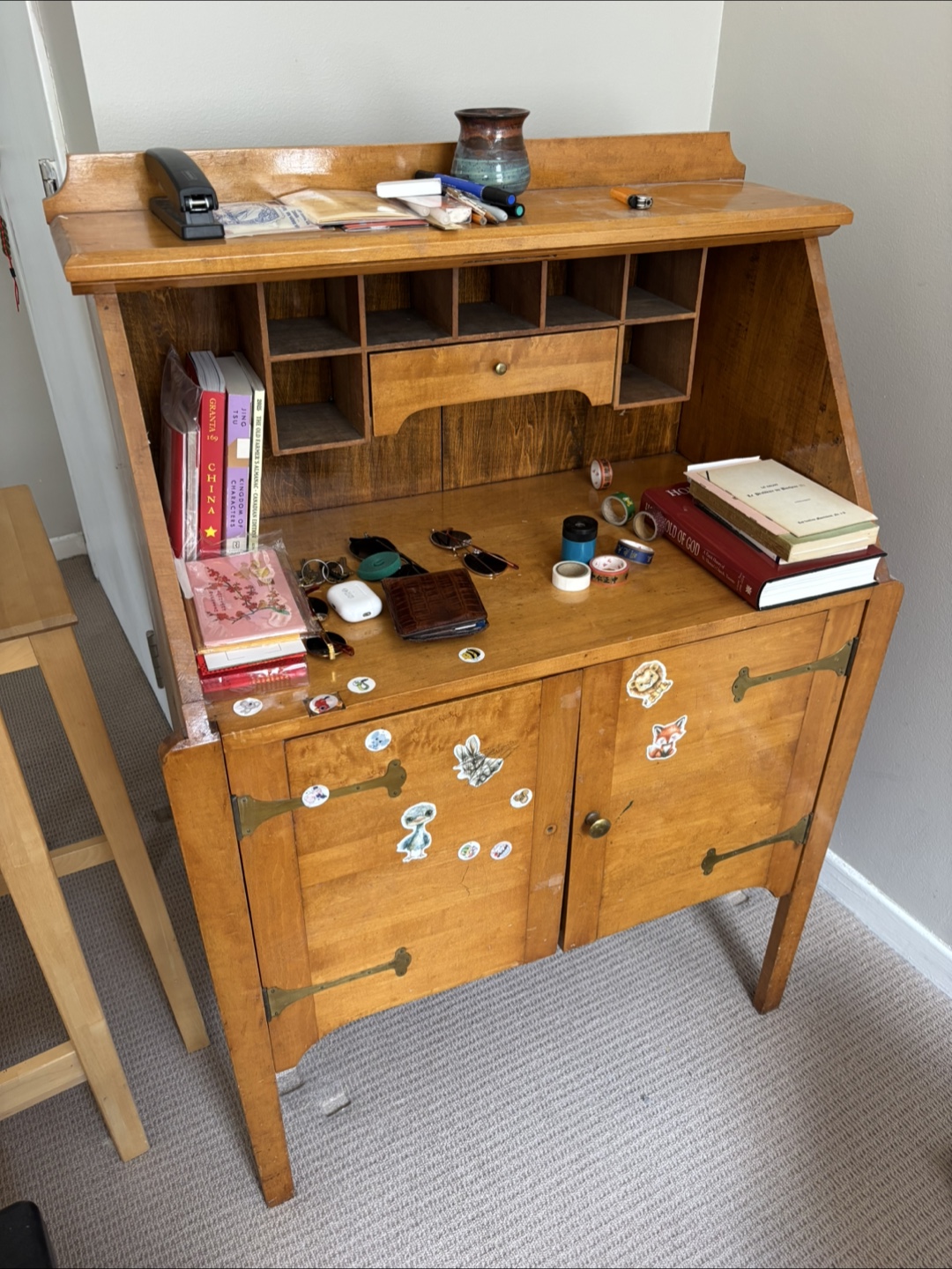 Antique Hardwood Writing Desk