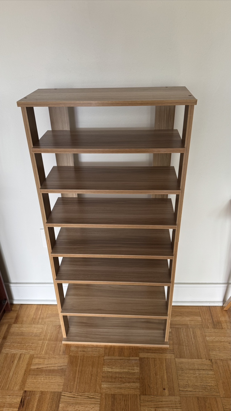 Seven-Tier Wooden Shelf Unit