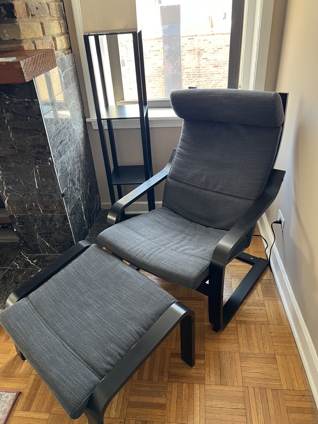 IKEA Poang armchair and footrest
