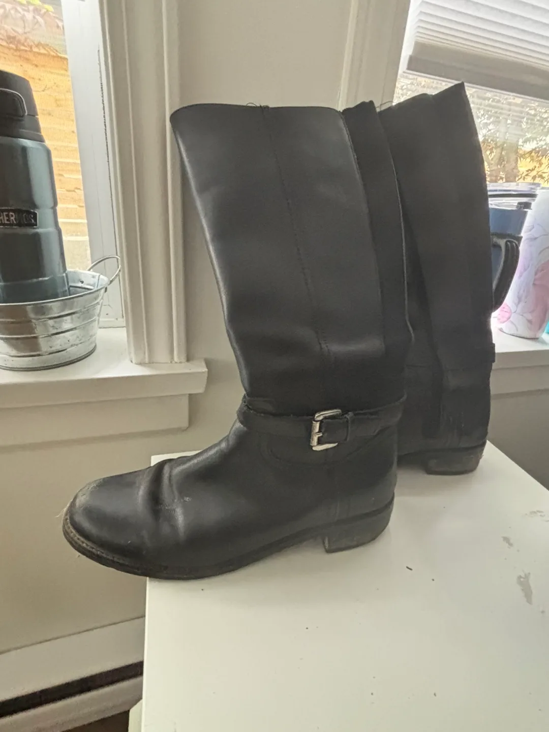 Black Leather Riding Boots thumbnail