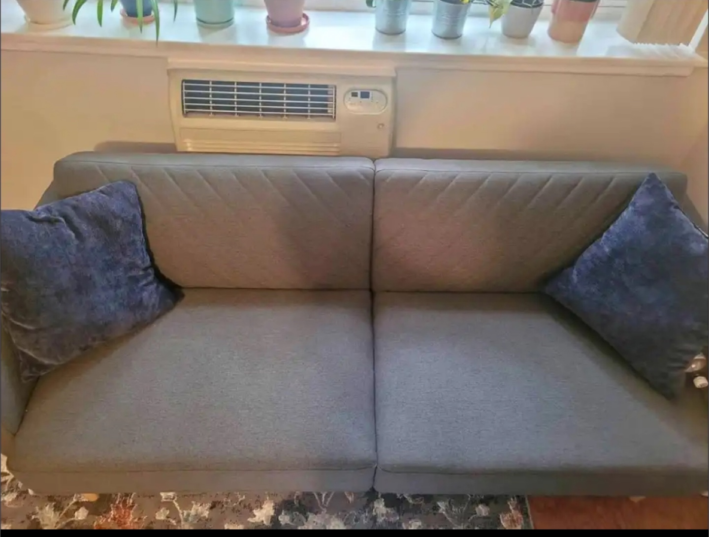Gray Fabric Futon Sofa Bed