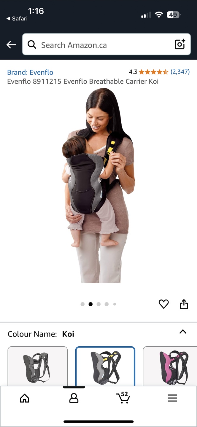 Evenflo Breathable Carrier Koi Baby Carrier - photo 2