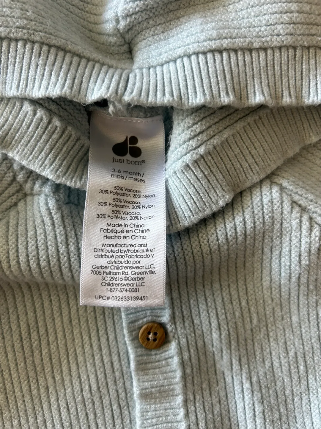 Just Born Baby Boy's 3-6 Month Knit Cardigan and Pant Set image indicator(2)