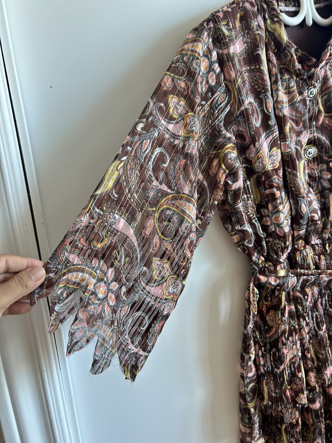 Brown paisley print midi dress - photo 4