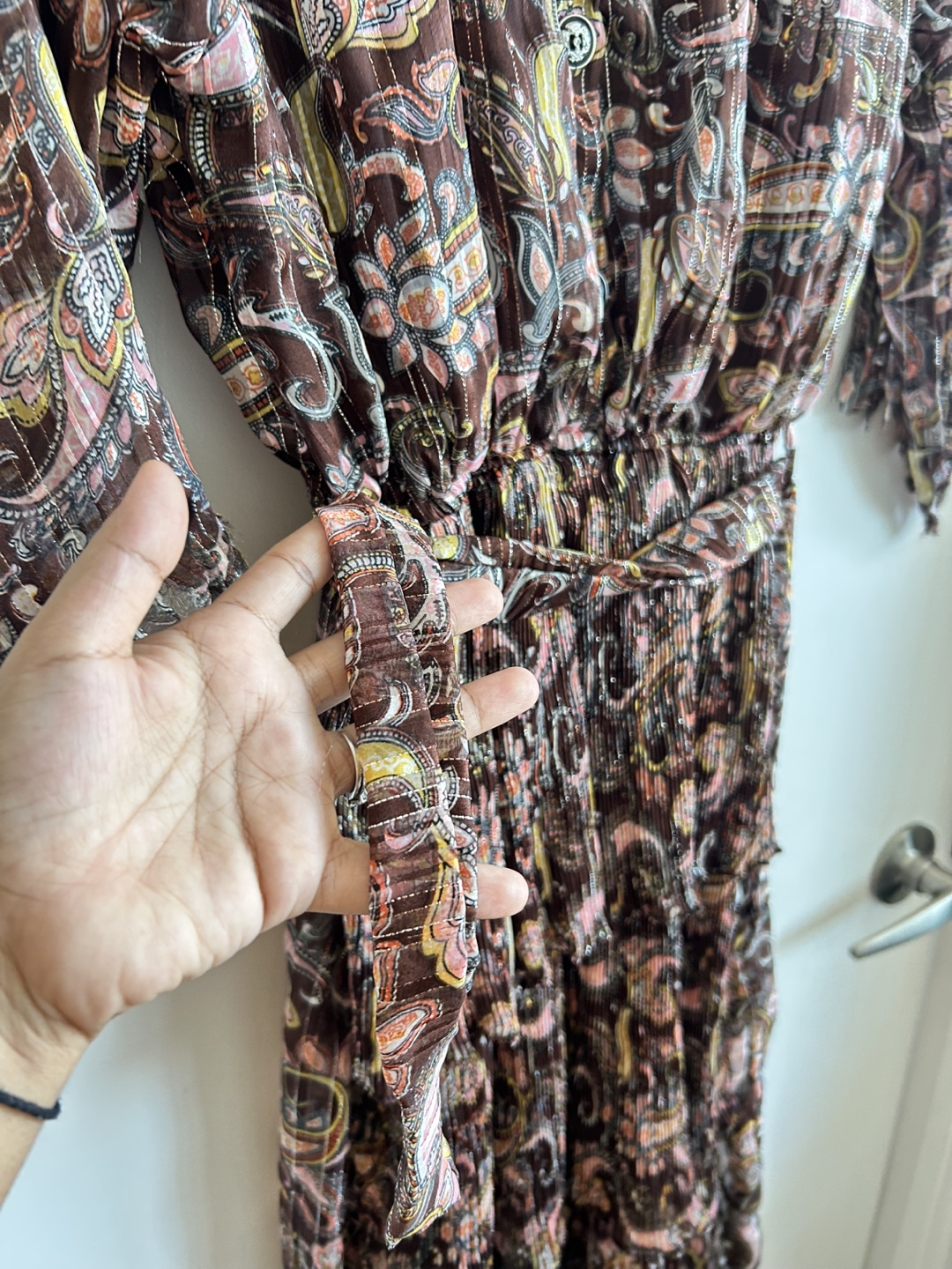 Brown paisley print midi dress - photo 3