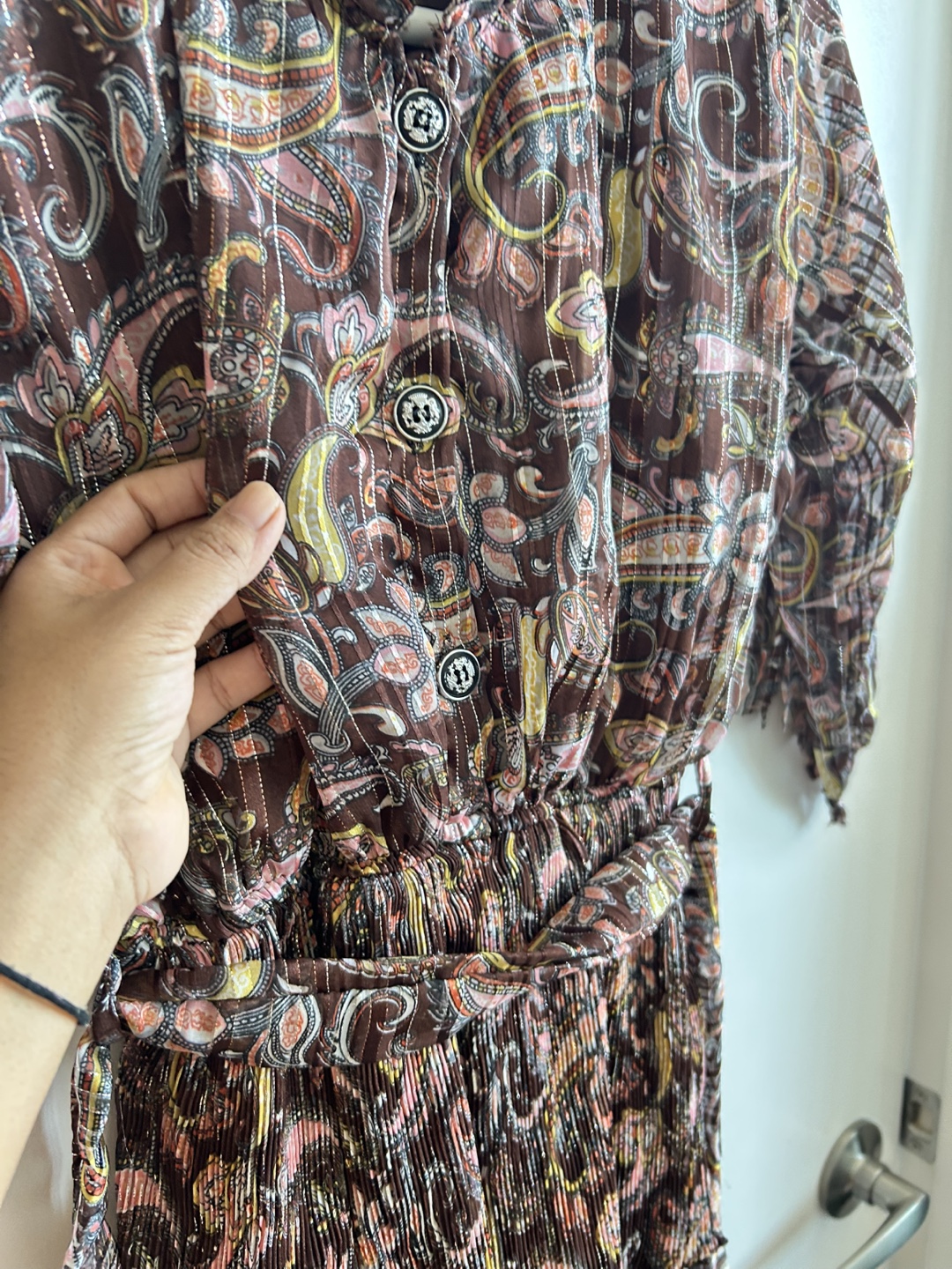 Brown paisley print midi dress - photo 2
