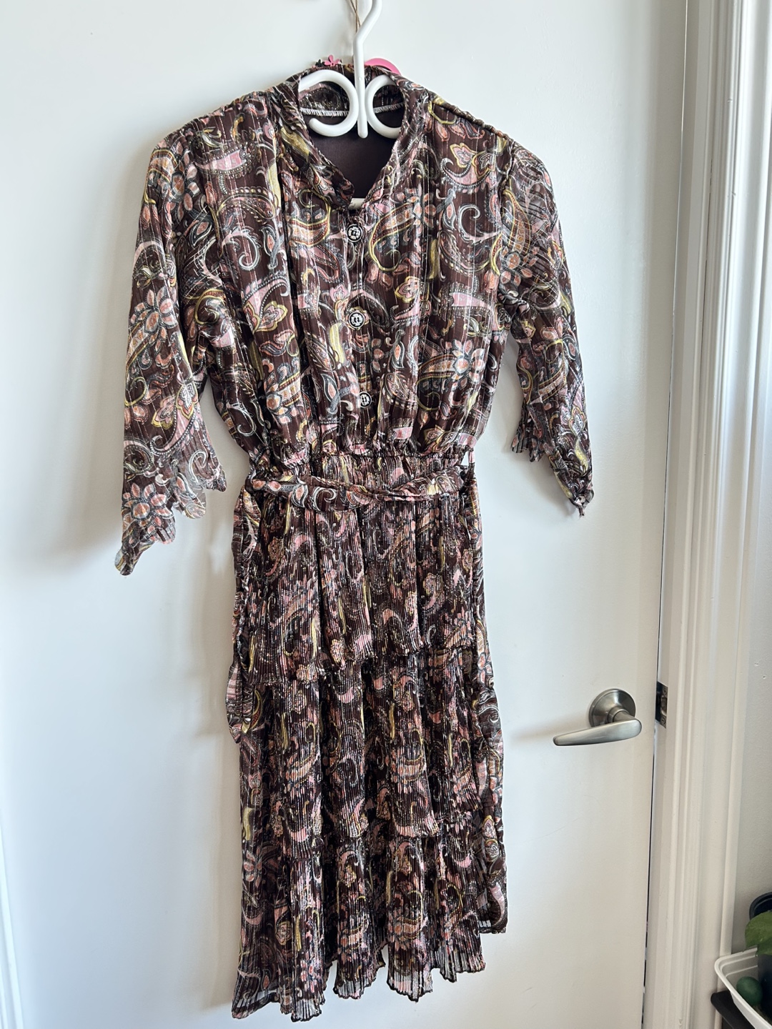 Brown paisley print midi dress - photo 5