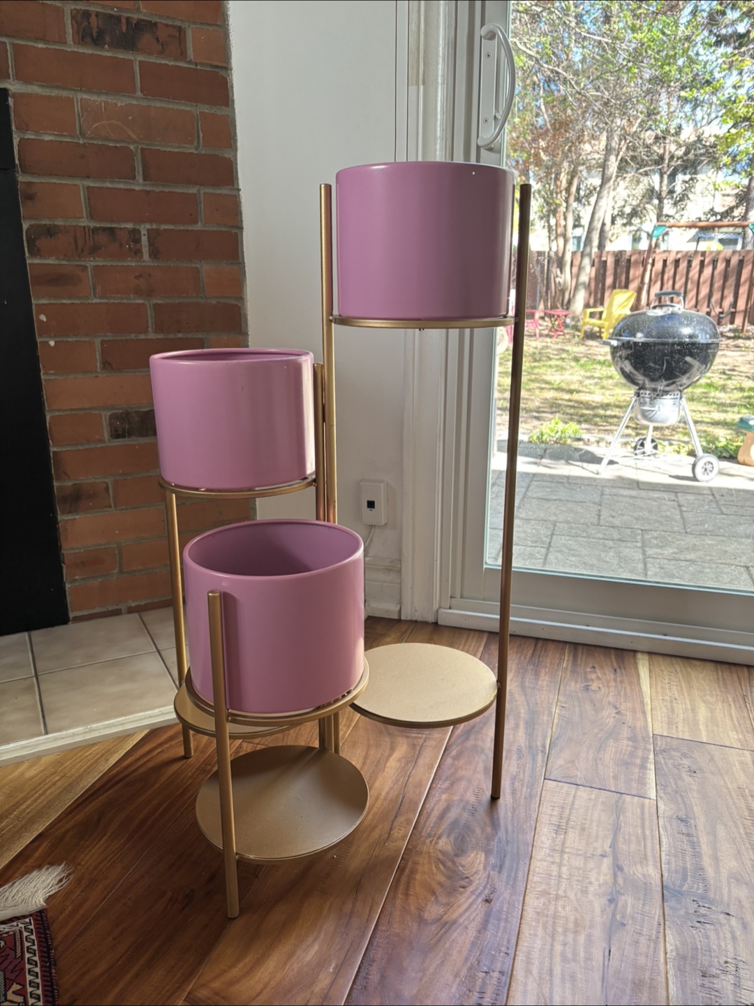 Three-Tiered Plant Stand with pink Pots - photo 2