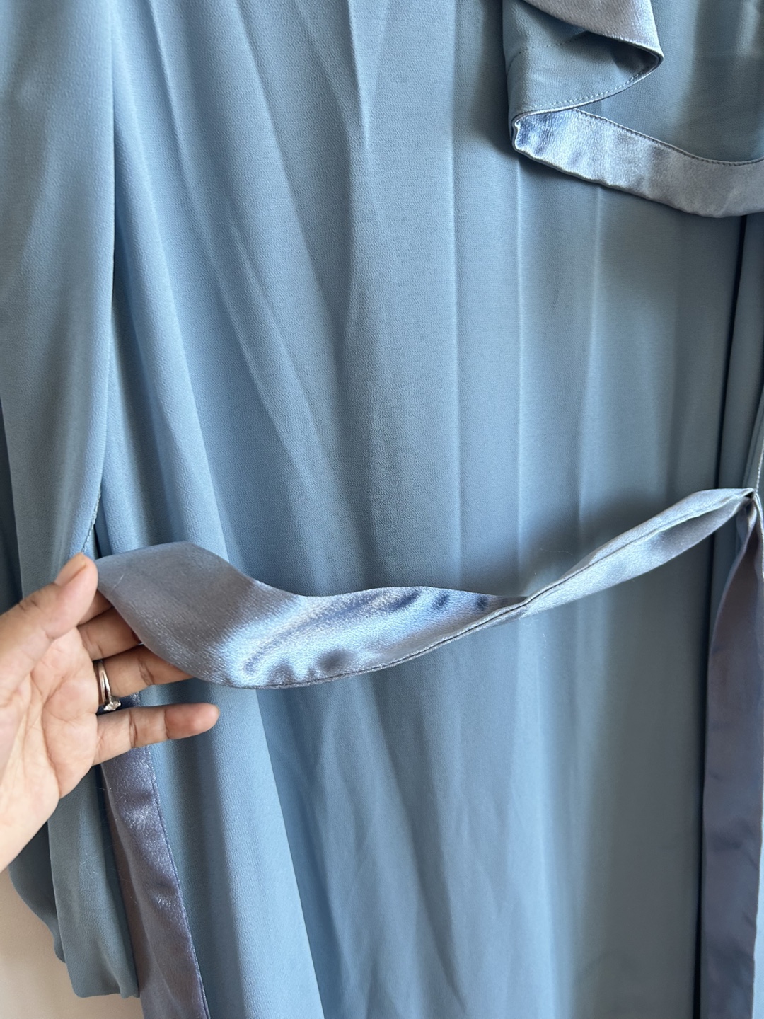 Dusty Blue Midi Dress with Ruffle Detail - photo 3