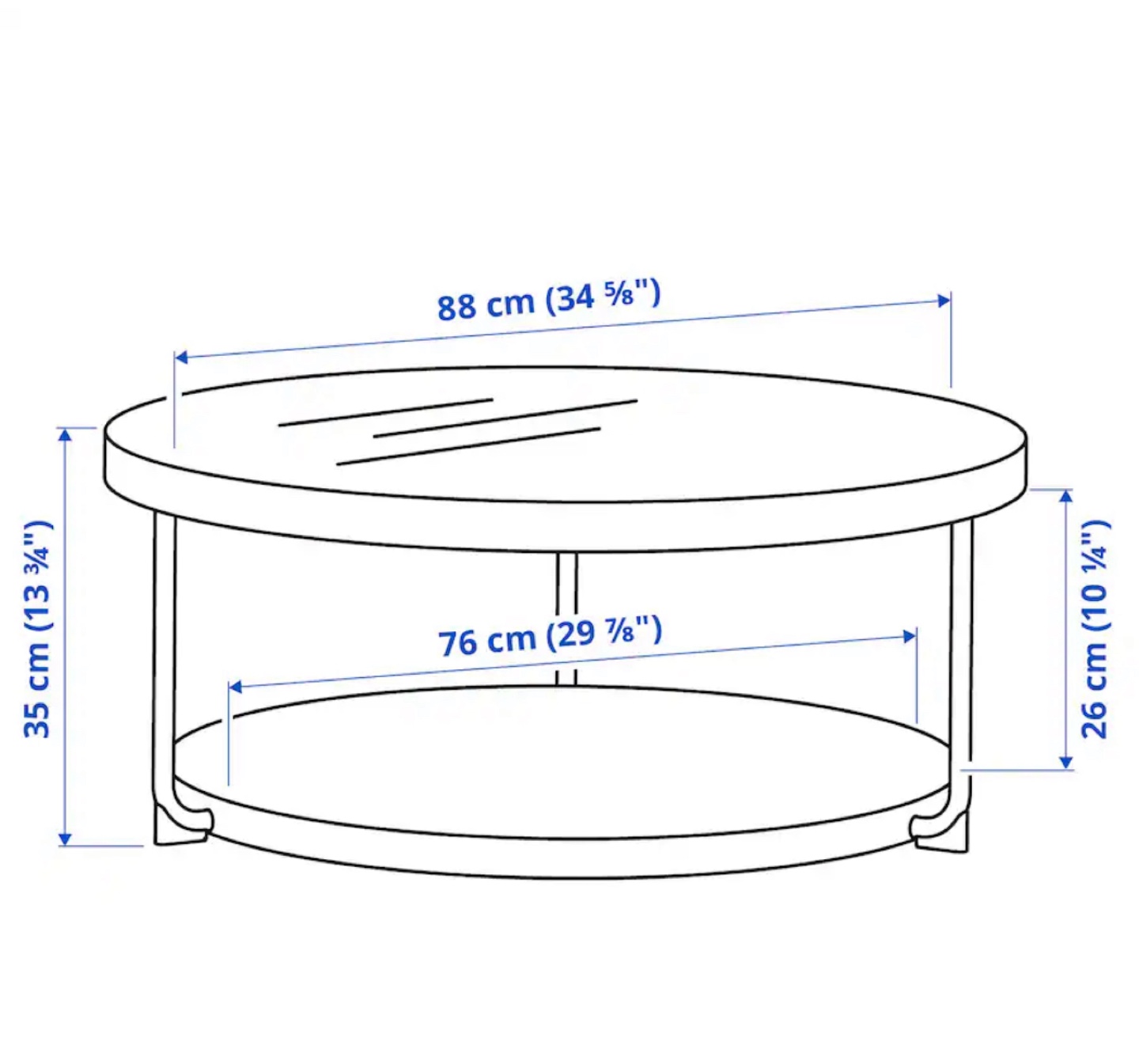 IKEA Coffee table, anthracite marble effect/black glass - photo 5