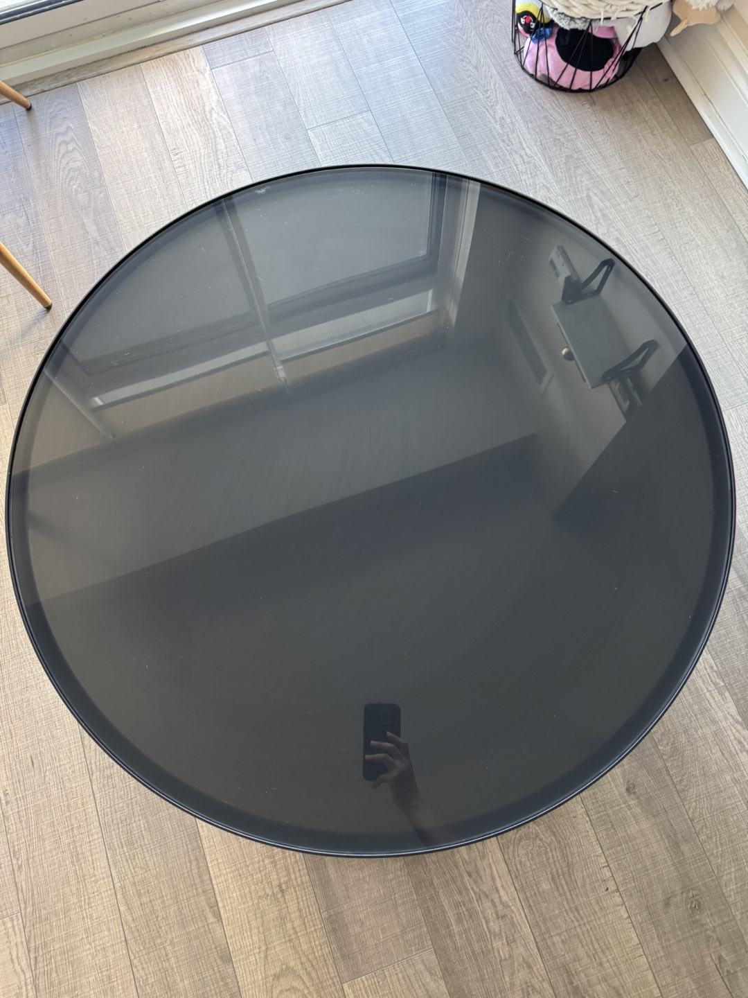 IKEA Coffee table, anthracite marble effect/black glass - photo 3