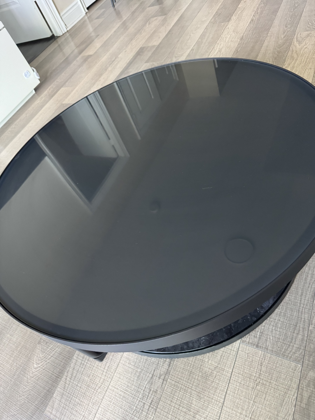 IKEA Coffee table, anthracite marble effect/black glass - photo 4