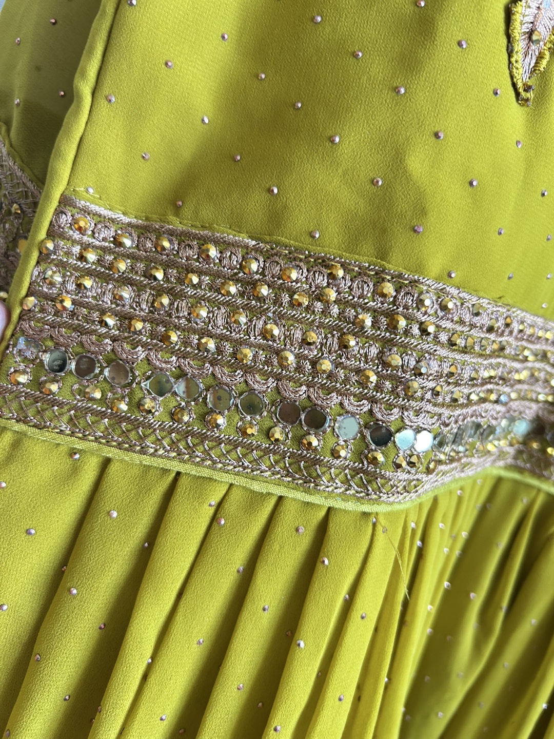 Brand new Mustard Yellow Embroidered Anarkali Suit - photo 4
