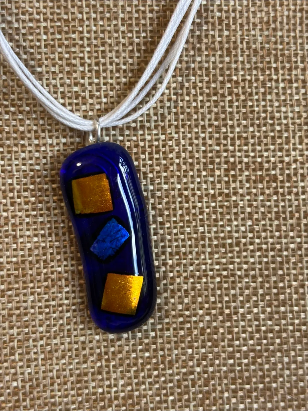 Blue Glass Pendant Necklace and Earring Set image indicator(2)