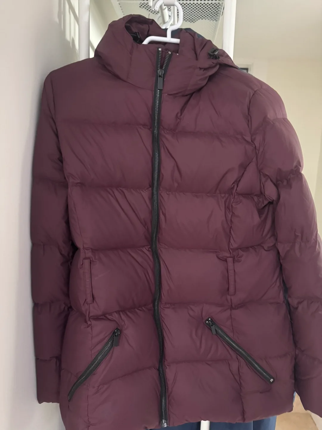 RW & CO. Burgundy Puffer Jacket - Size S thumbnail