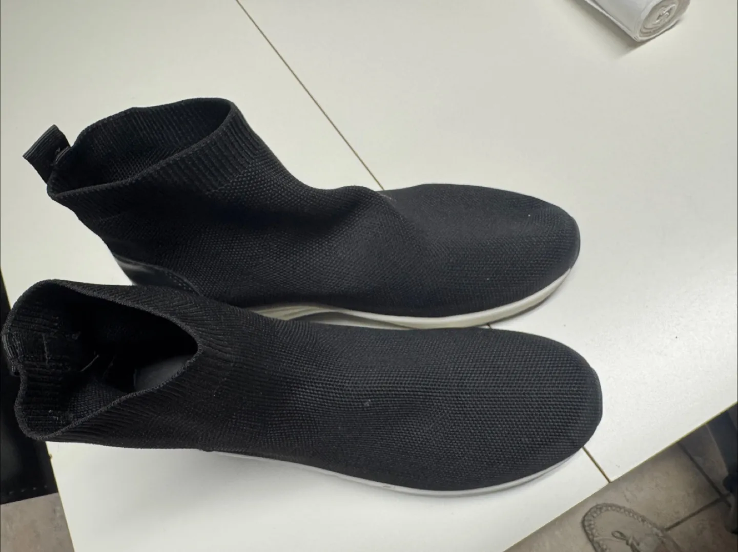 Women's Black Knit Booties Size 7 thumbnail