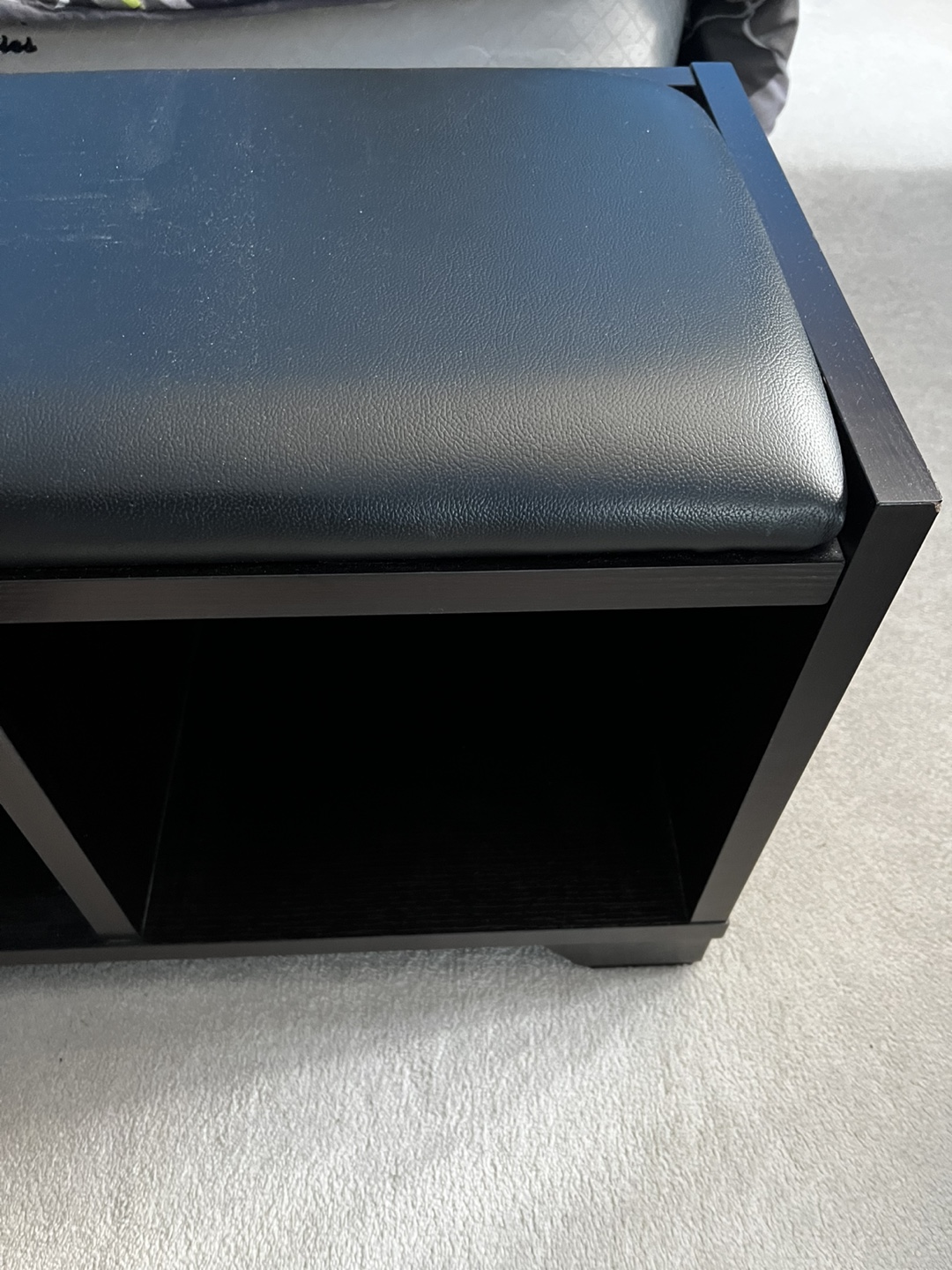 Black Shoe Bench with Storage - photo 3