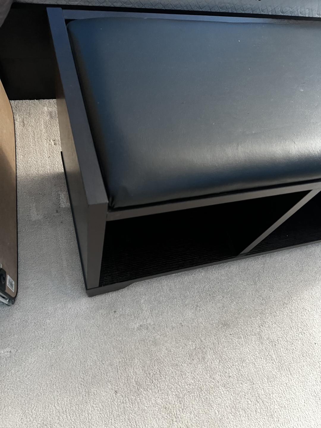 Black Shoe Bench with Storage - photo 5