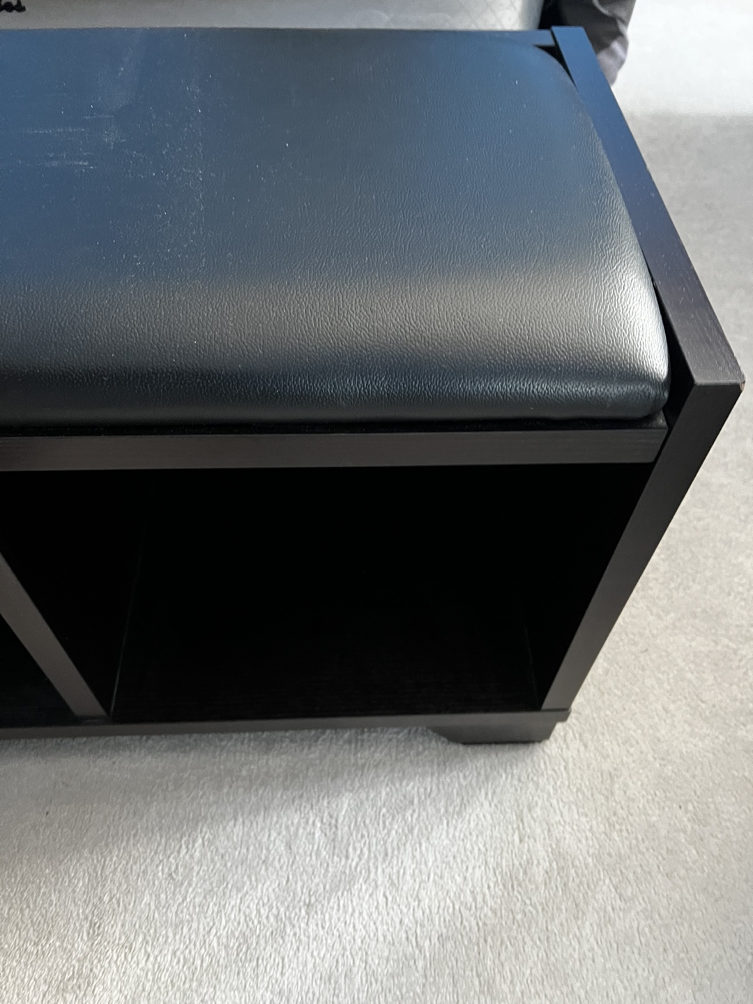 Black Shoe Bench with Storage - photo 2